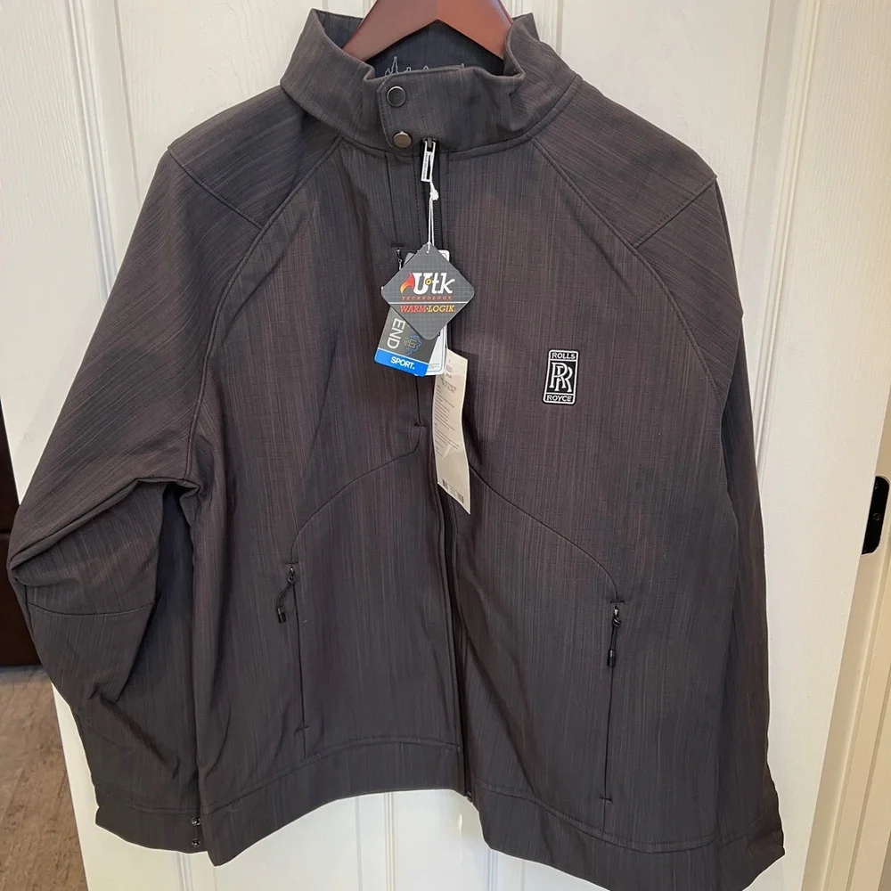 NWT Maximalist Rolls Royce Logo North End Sport Performance Jacket Charcoal Sz L